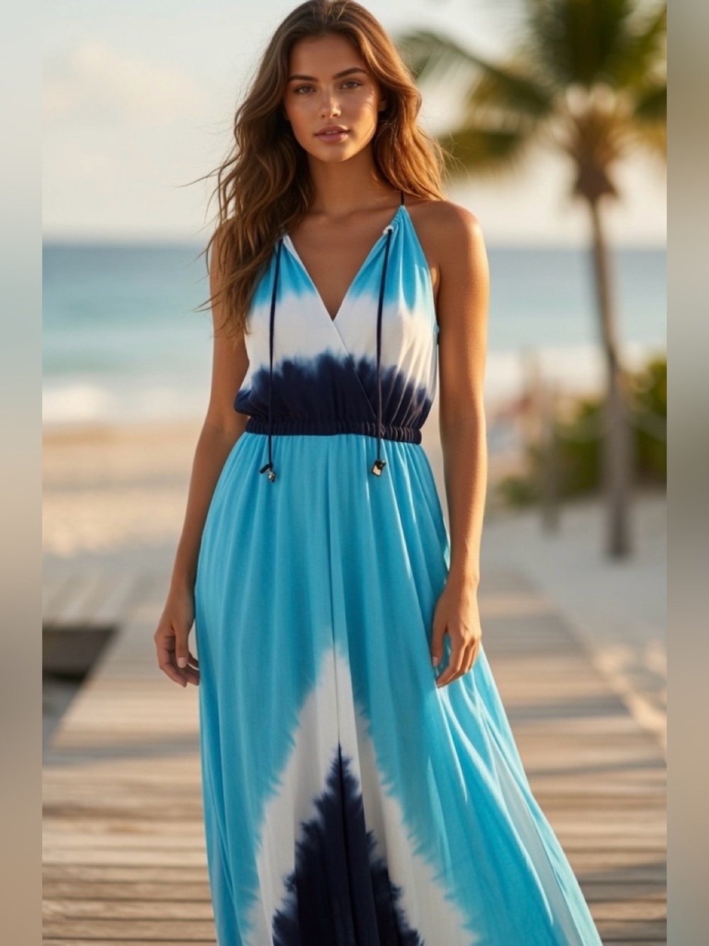 Express- Aqua Ombre Maxi Dress